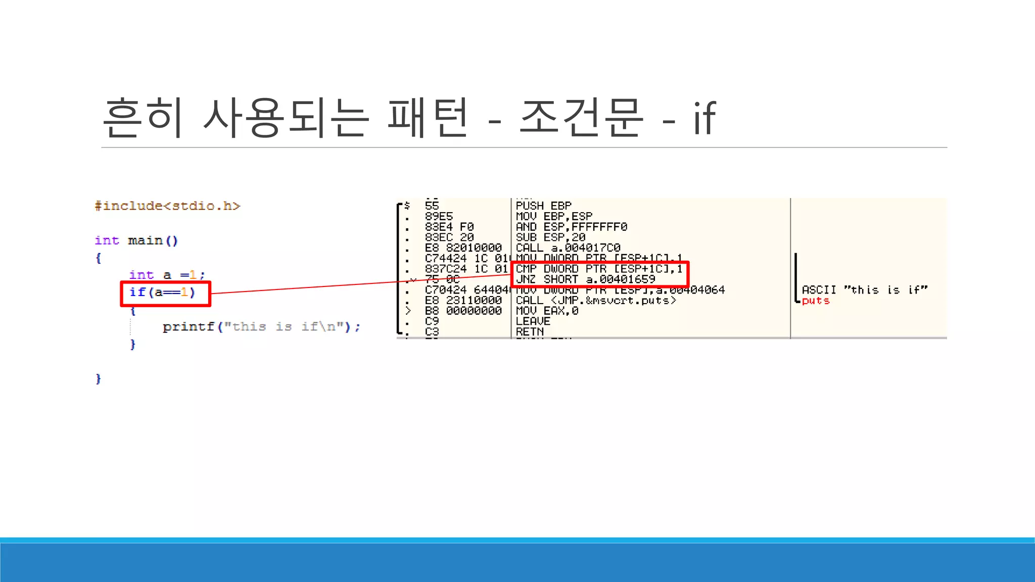 흔히 사용되는 패턴 - 조건문 - if
 