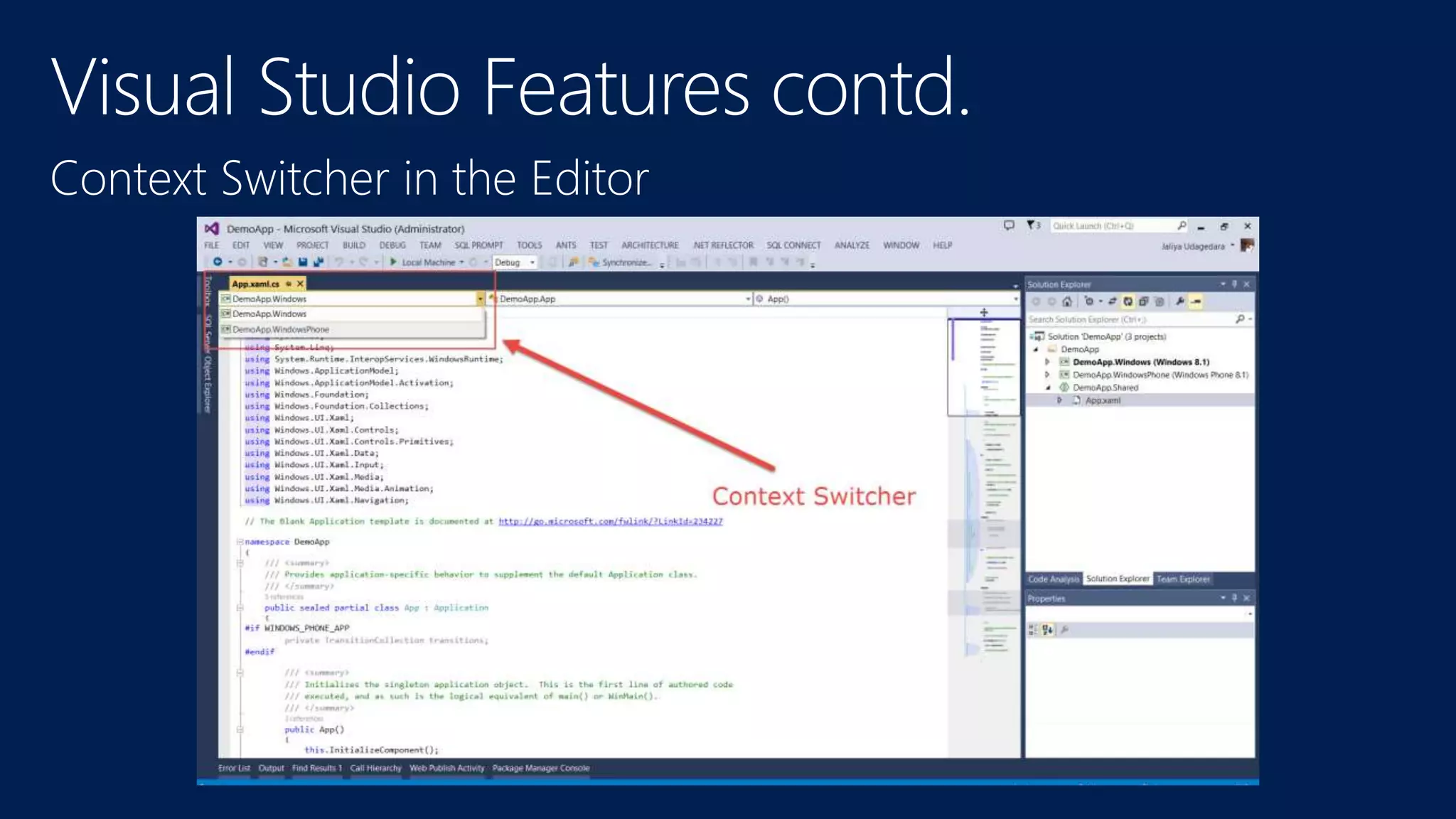 Context Switcher in the Editor