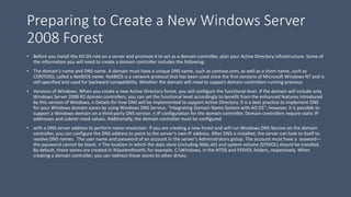 Windows server 2008 active directory | PPTX