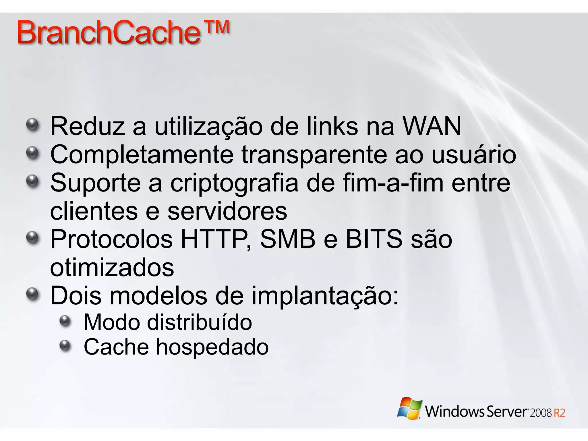 Migração de ClustersWindows Server 2003Windows Server 2008Windows Server 2008 R2Windows Server 2008 R2Novas Funções de Alta Disponibilidade: Replicação DFS, Agente de Sessão dos Serviços de Terminal e Hyper-V