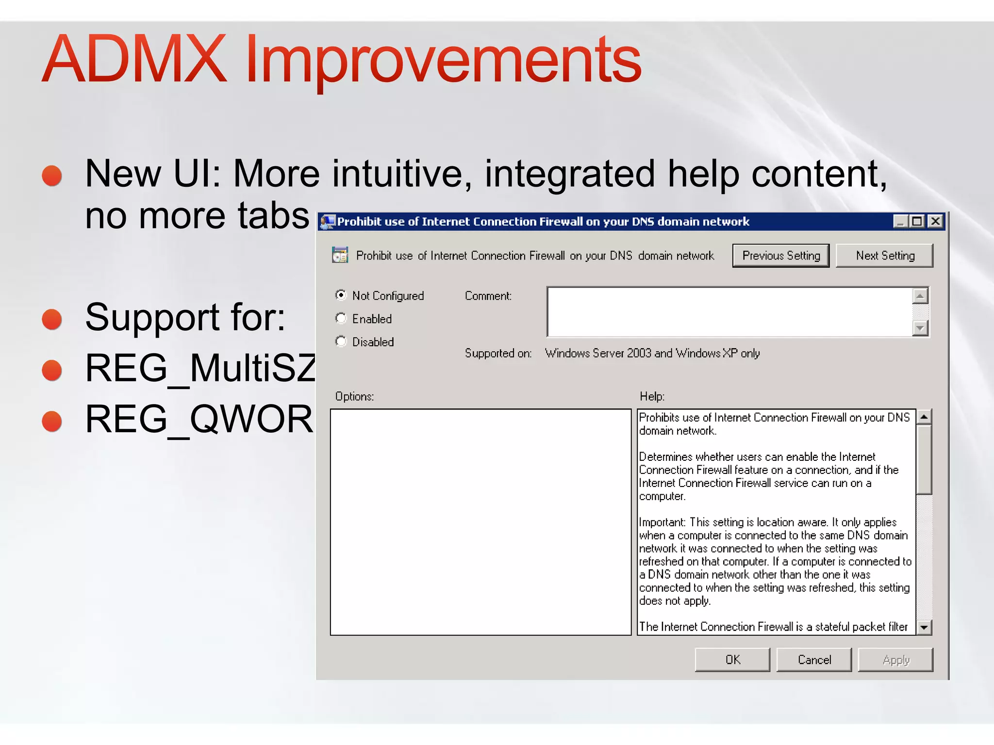 New UI: More intuitive, integrated help content,
no more tabs

Support for:
REG_MultiSZ
REG_QWORD
 