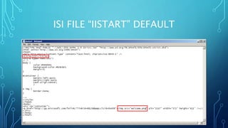ISI FILE “IISTART” DEFAULT
 
