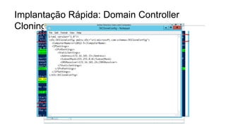 Implantação Rápida: Domain Controller
Cloning
 