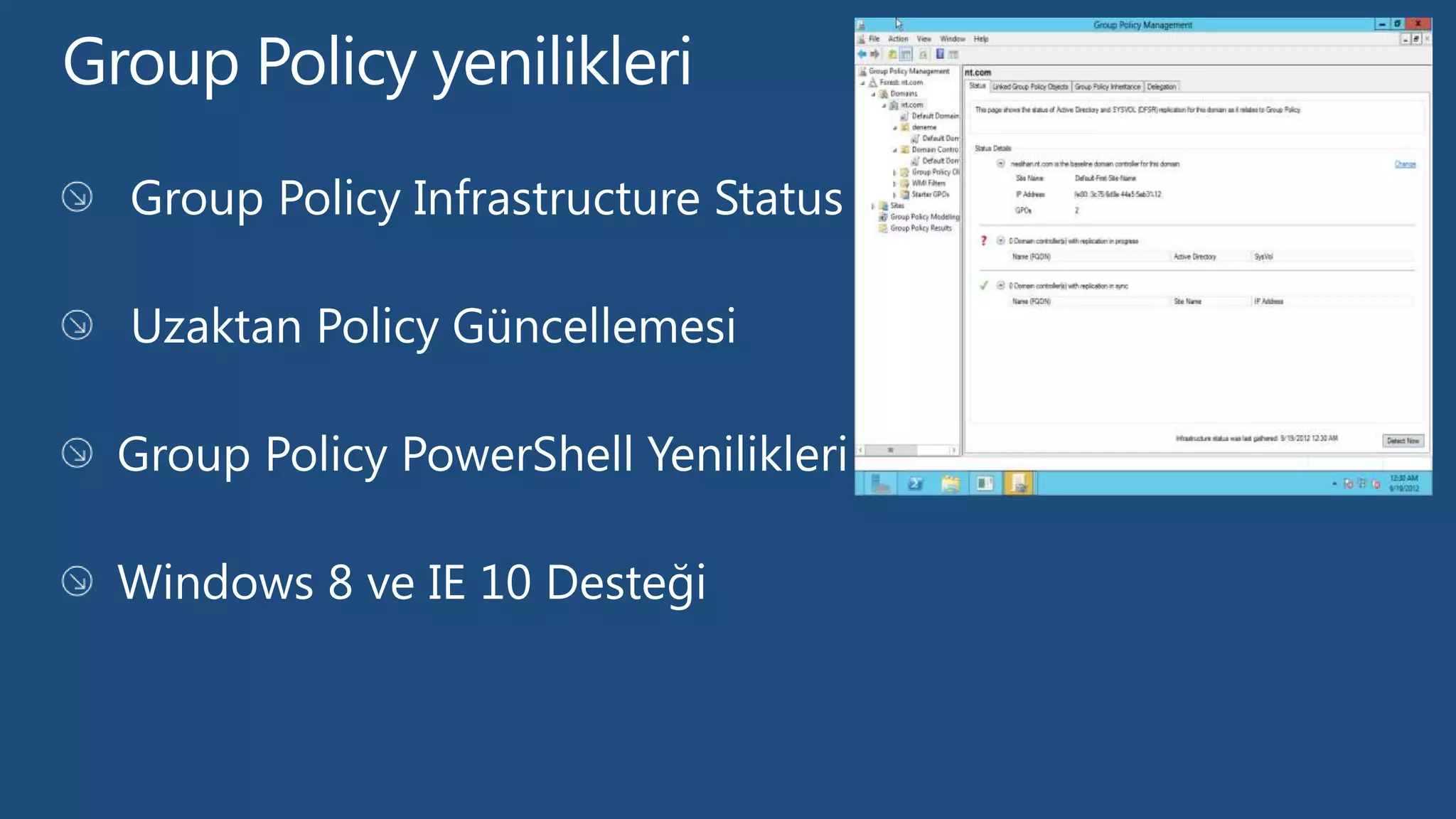 Windows Server 2012 Active Directory Yenilikleri | PPTX