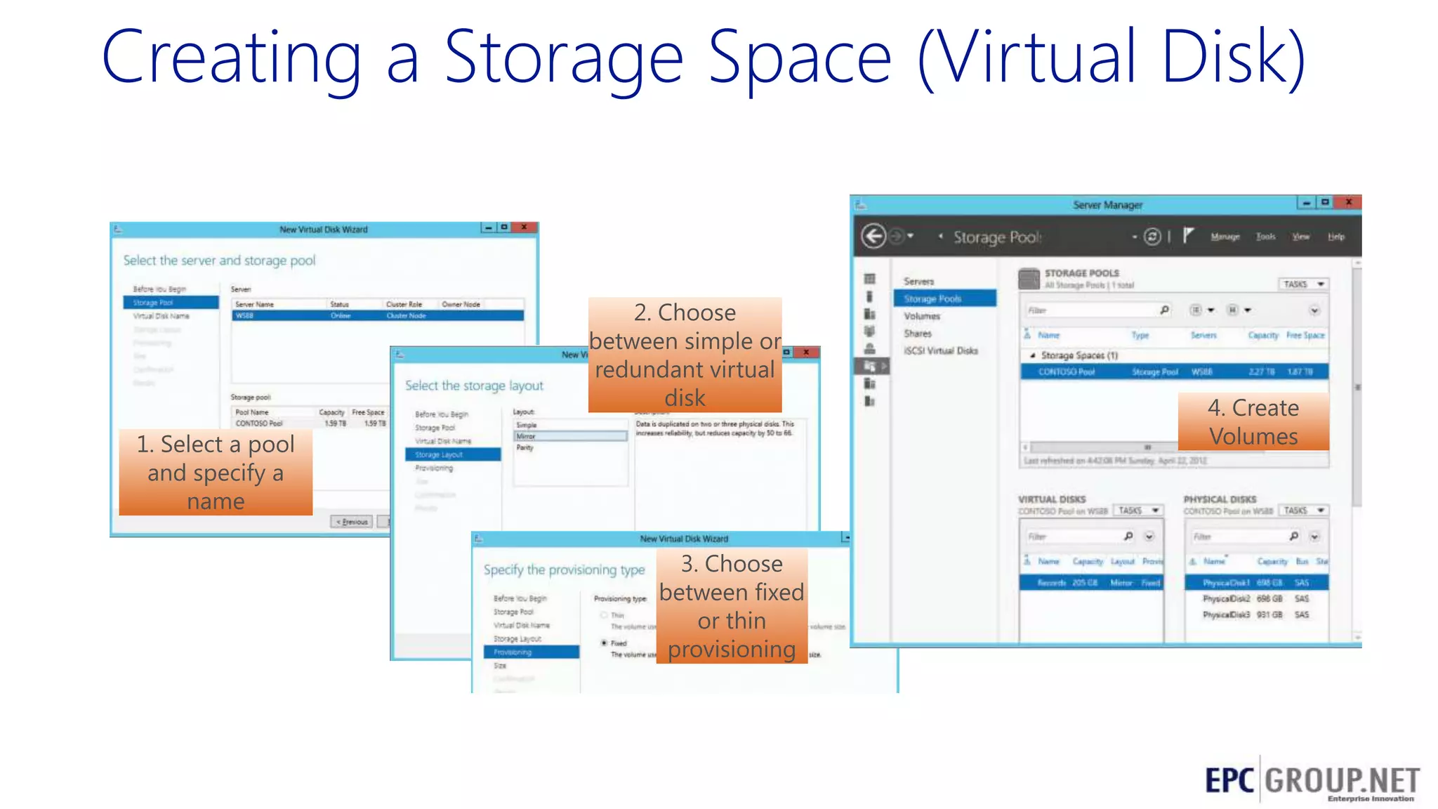 Creating a Storage Space (Virtual Disk)

 