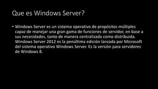 Windows server 2012 | PPTX