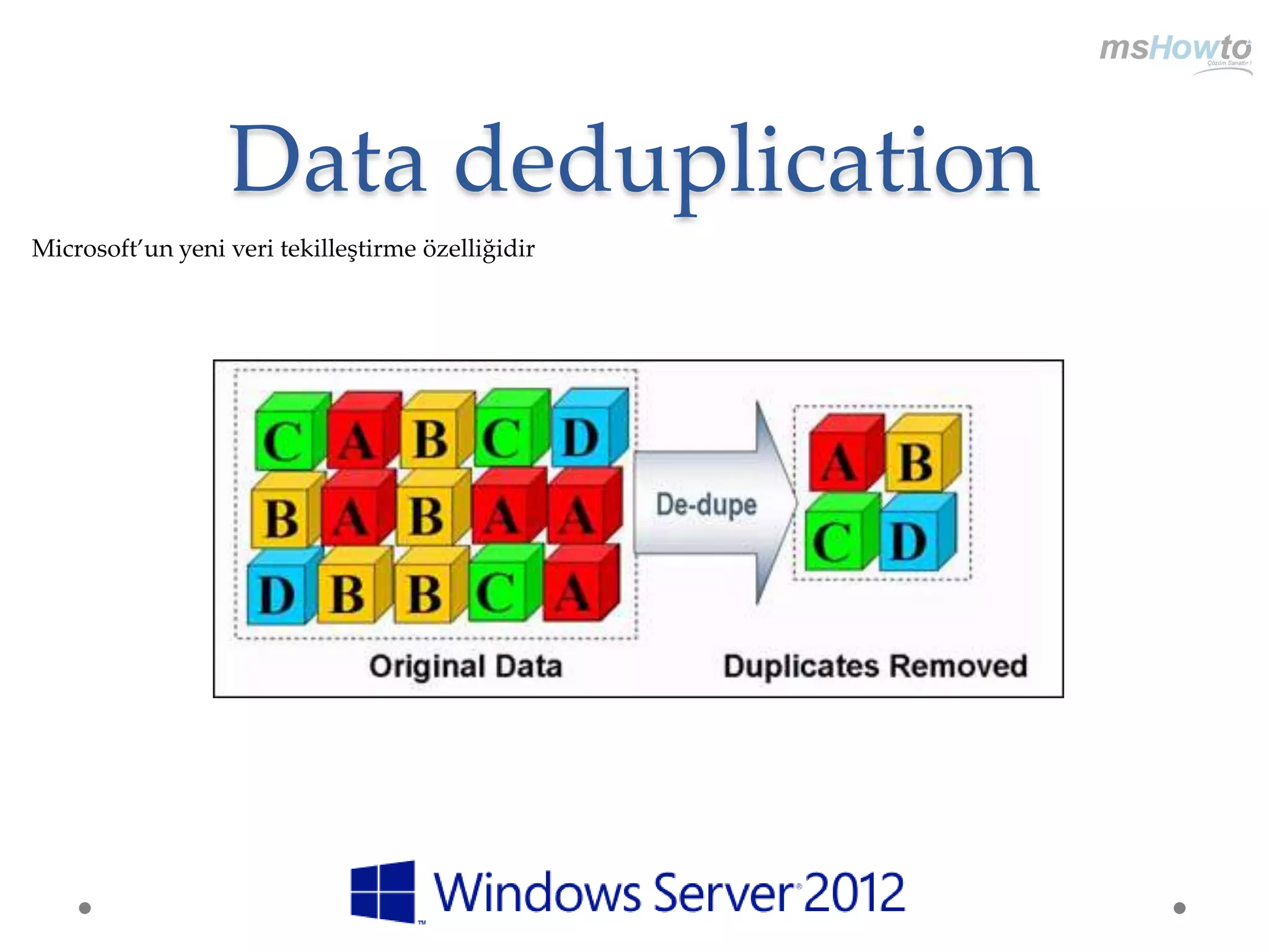 Data deduplication
 
