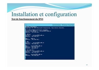 Installation et configuration
Test de fonctionnement du DNS
20
 