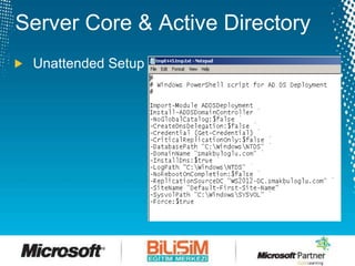 Windows Server 2012 Developer Preview Server Core Active Directory | PPTX