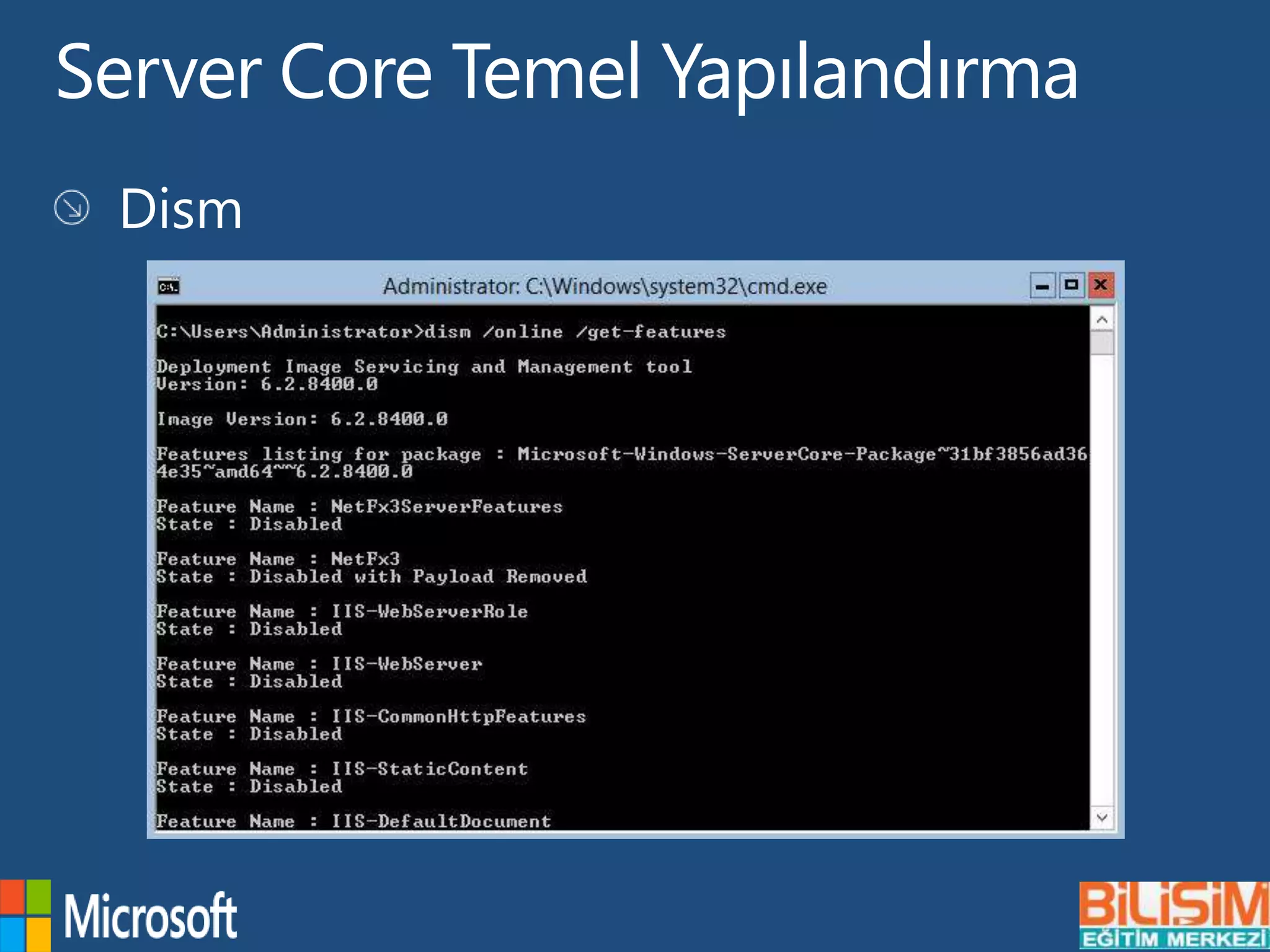 Server Core Temel Yapılandırma
 