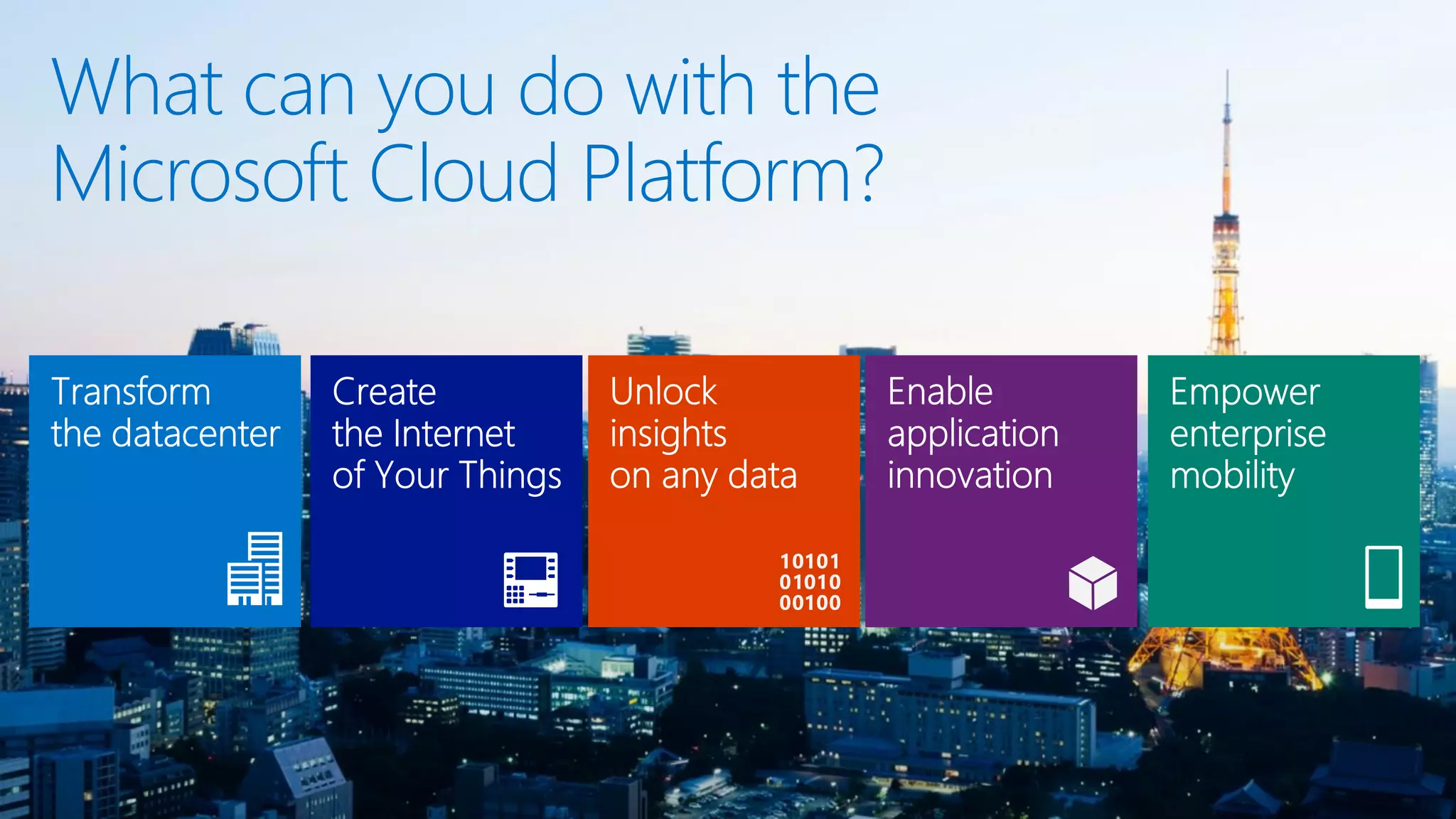 What can you do with the
Microsoft Cloud Platform?
 