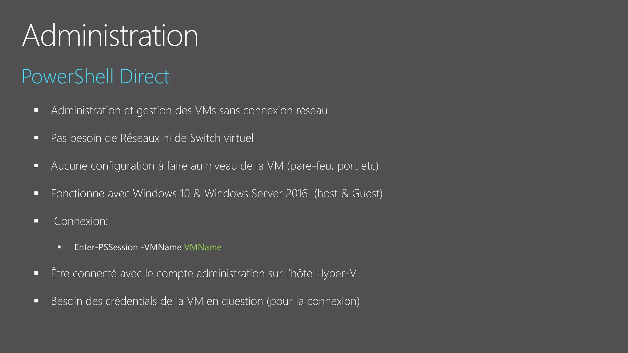 Enter-PSSession -VMName VMName
 