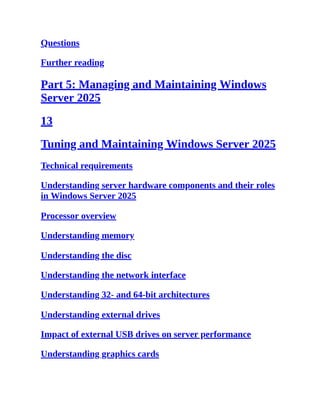 Windows Server 2025 Administration Fundamentals 4ED | PDF