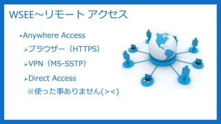 WSEE` 
?Anywhere Access
?֥饦`HTTPS
?VPNMS-SSTP
?Direct Access
ʹä¤ޤ(><)
 