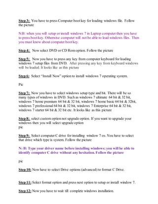 Windows setup process | DOCX | Operating Systems | Computer Software ...