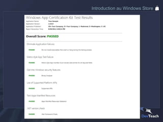 Introduction au Windows Store
 