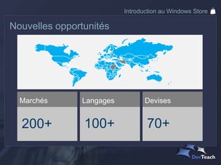 Introduction au Windows Store

Nouvelles opportunités




               Langages
 