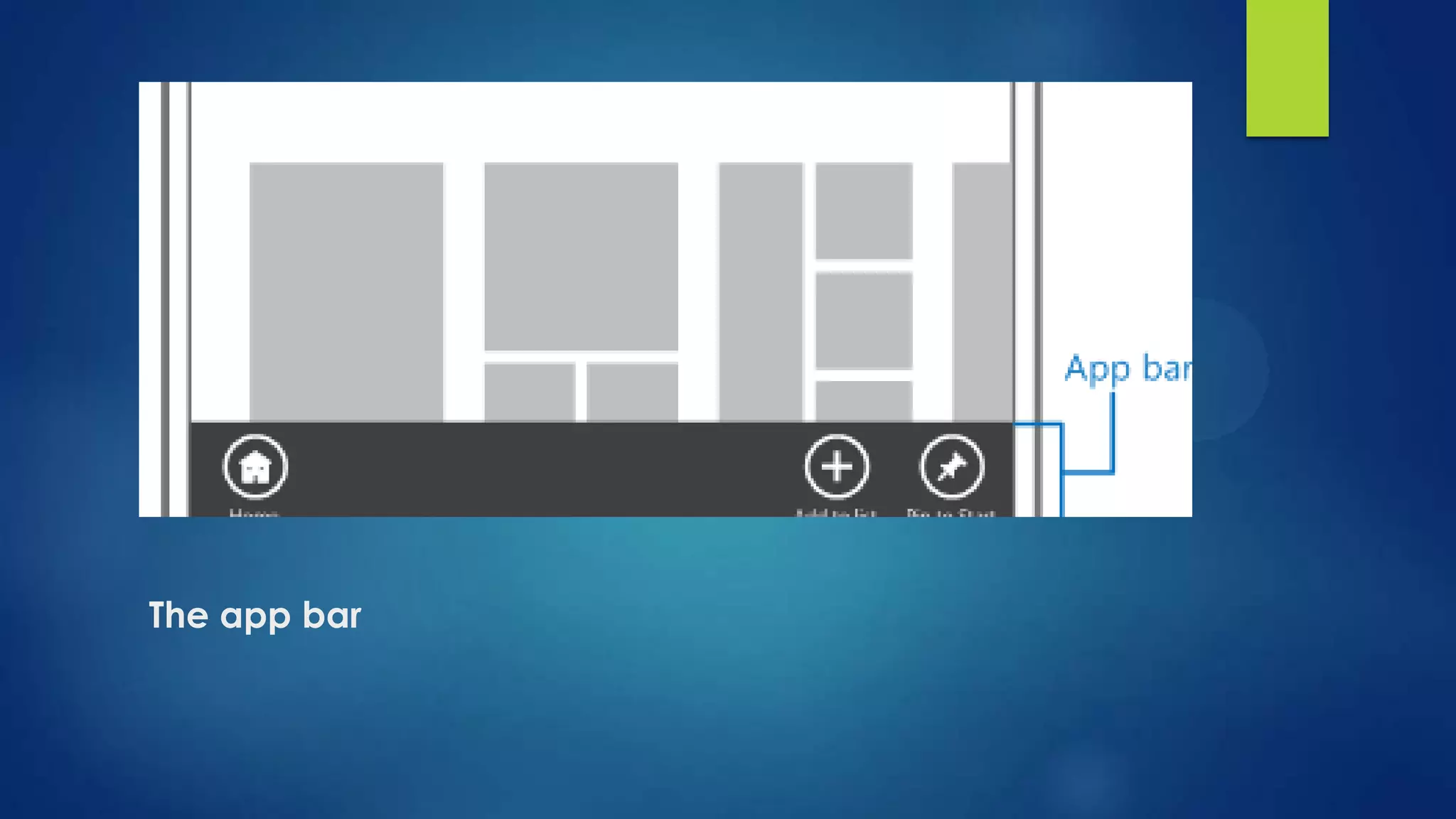 The app bar
 