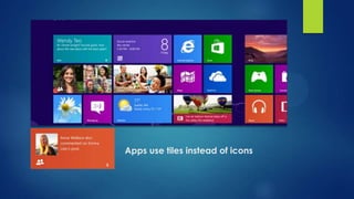 Apps use tiles instead of icons
 