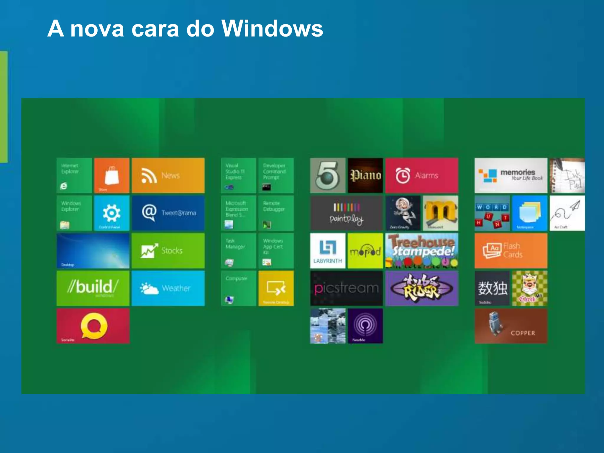 A nova cara do Windows
 