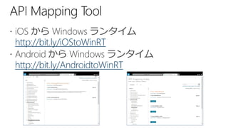 http://bit.ly/iOStoWinRT

http://bit.ly/AndroidtoWinRT
 