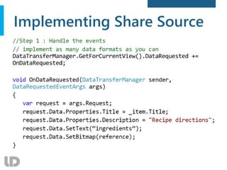 Implementing Share Source
 