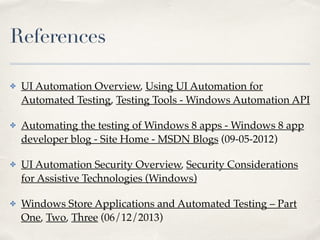 WinAppDriver - Windows Store Apps Test Automation | PDF