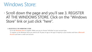 Windows Store Registration
