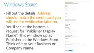 Windows Store Registration