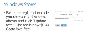 Windows Store Registration