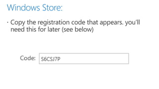 Windows Store Registration