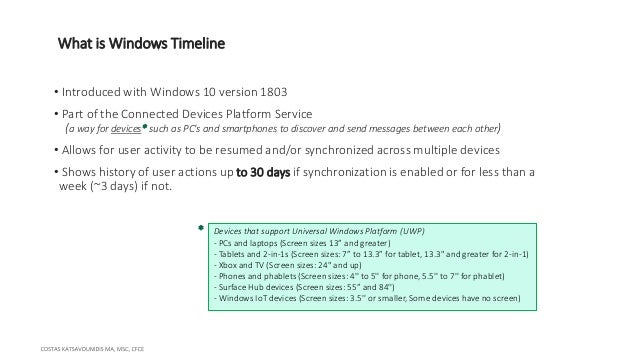 Windows 1809 Timeline