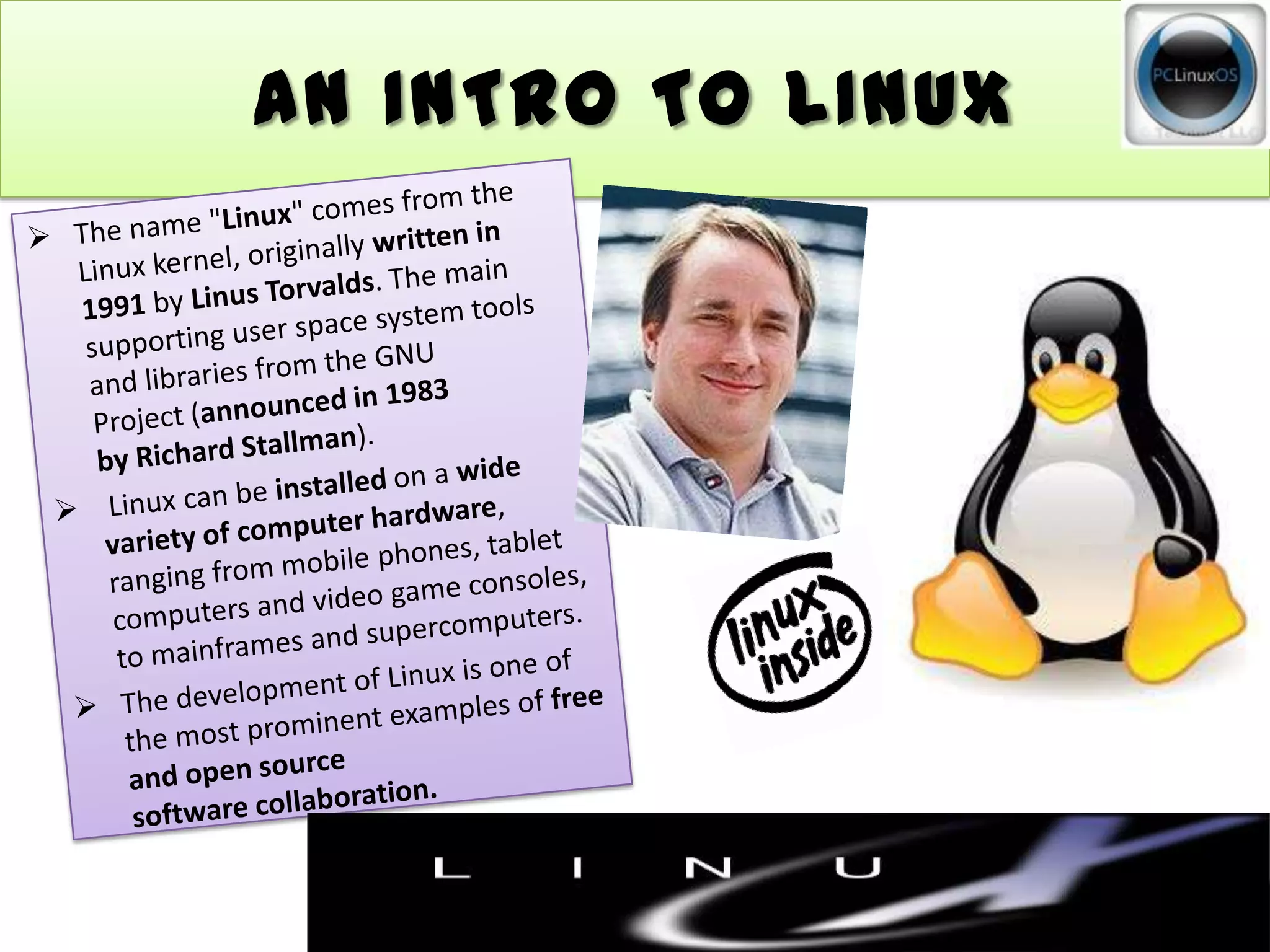 AN INTRO TO LINUX
 