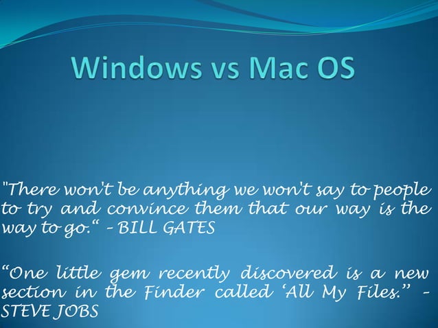 Windows vs mac os