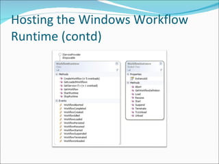 Hosting the Windows Workflow Runtime (contd) 