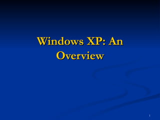 Windows XP: An Overview 