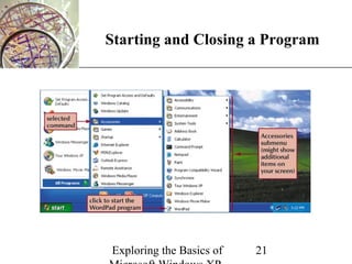 XP
Starting and Closing a Program




Exploring the Basics of   21
 