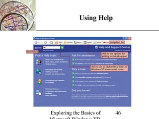XP
             Using Help




Exploring the Basics of   46
 