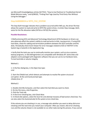 Windows xp blue screen of death stop codes | PDF