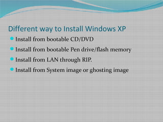 Windows xp installation | PPS