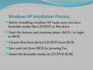 Windows xp installation | PPS