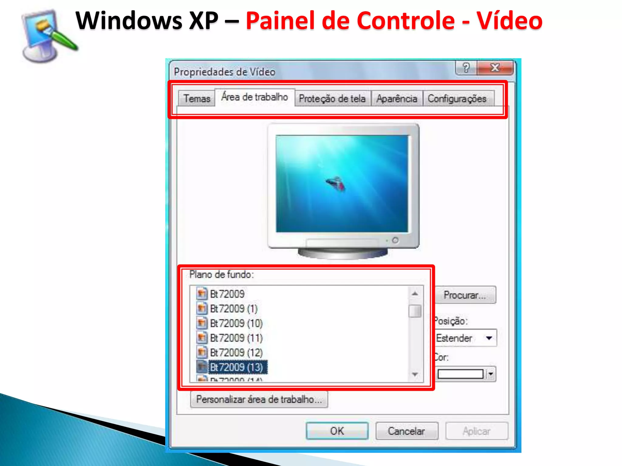 Windows XP – Painel de Controle - Vídeo
 
