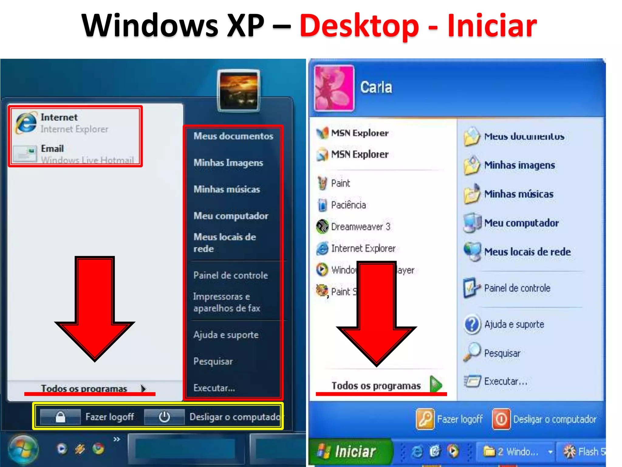 Windows XP – Desktop - Iniciar
 