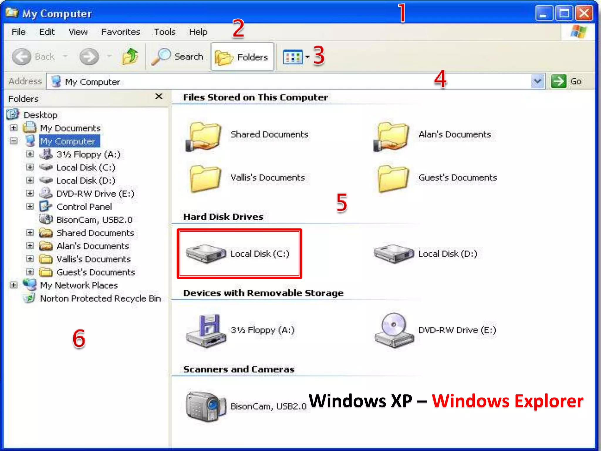 Windows XP – Windows Explorer
 