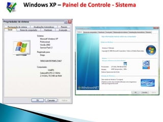 Windows XP – Painel de Controle - Sistema
 