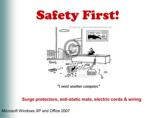 Safety First!Surge protectors, anti-static mats, electric cords & wiring