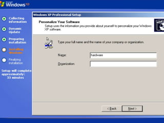Windows XP Professional Installation | PPTX