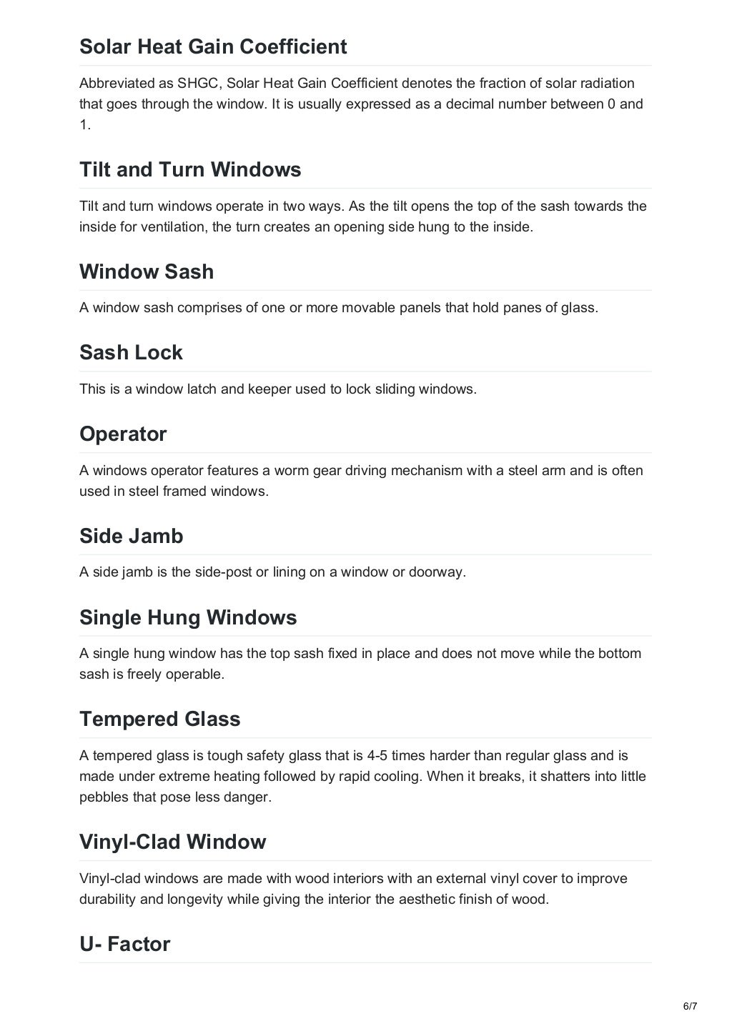 Window terminology