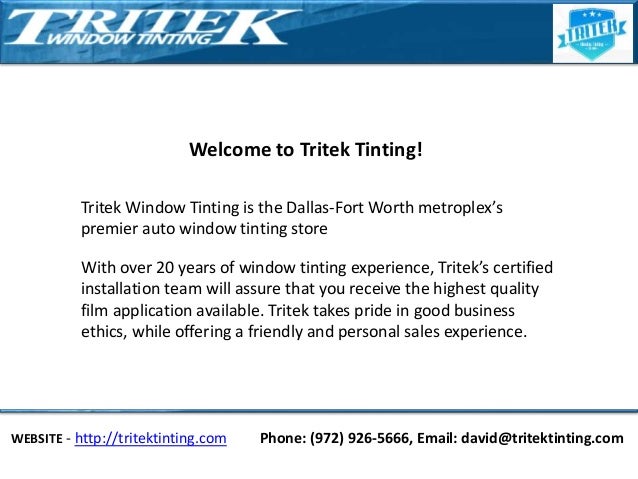 See A List Of Our Certifications For Window Tinting