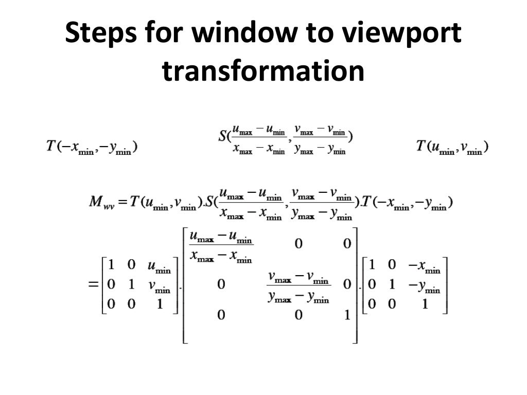 Window to viewport transformation